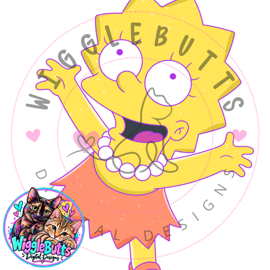 Retro Yellow Cartoon Family ClipArt Piece