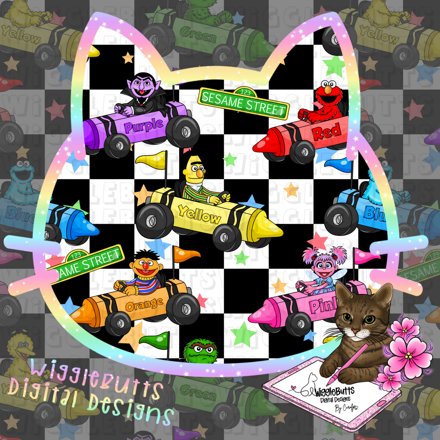 Old School Retro SS Street Kids Crayon Go Karts Solo Design Bundle