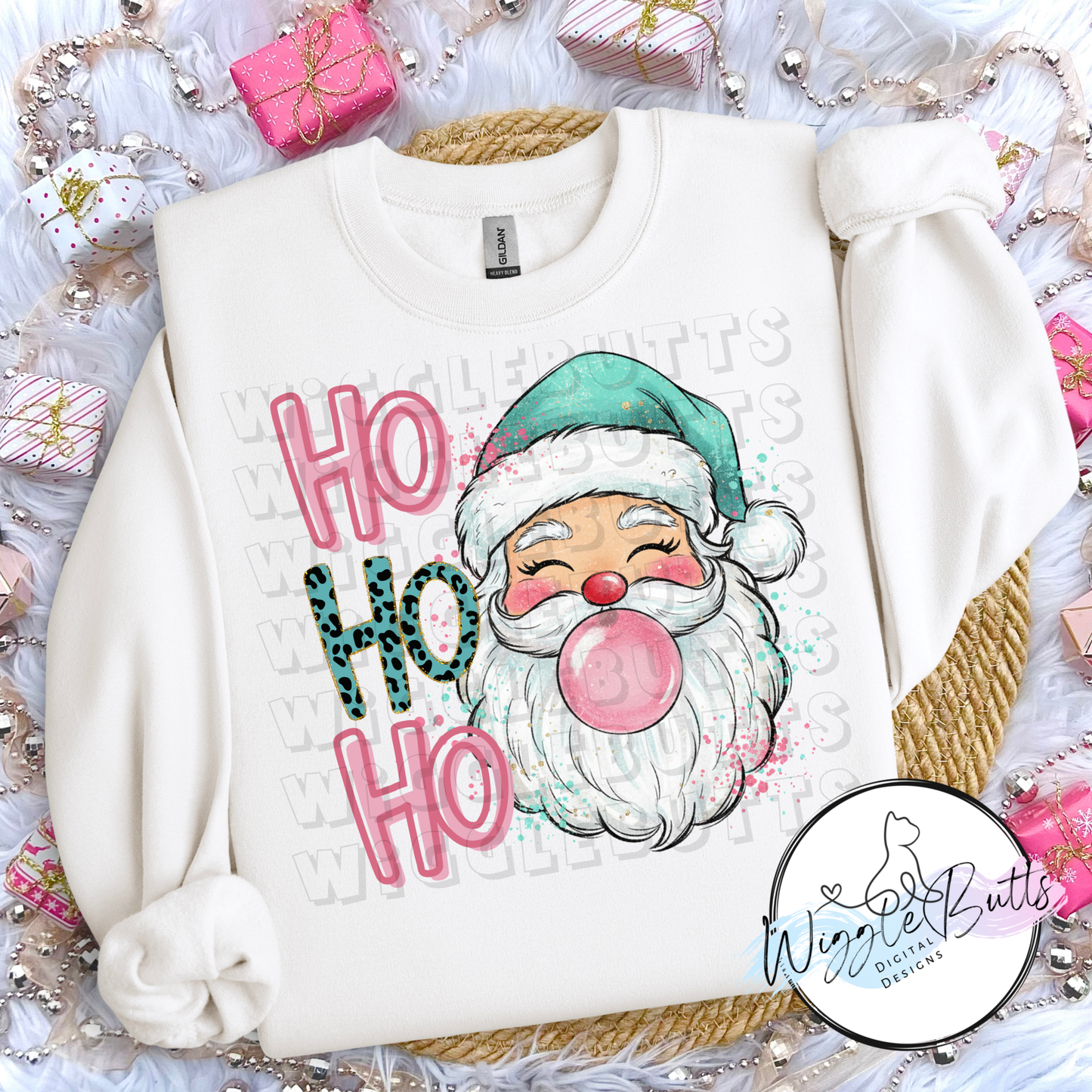 Santa Bubblegum Christmas PNG Design
