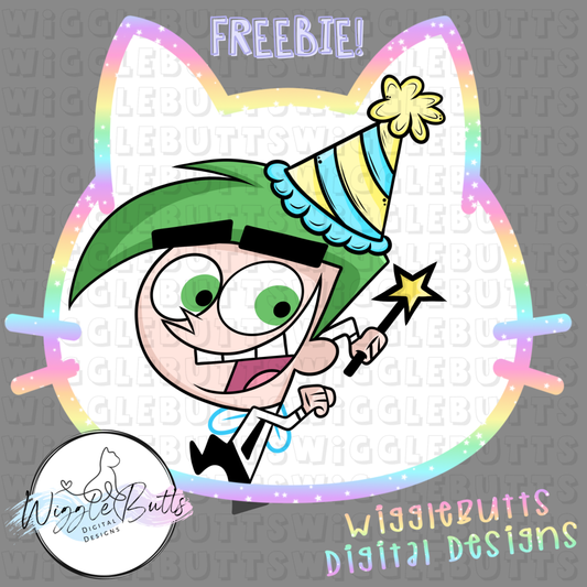 Green Fairy Parent Birthday ClipArt Piece