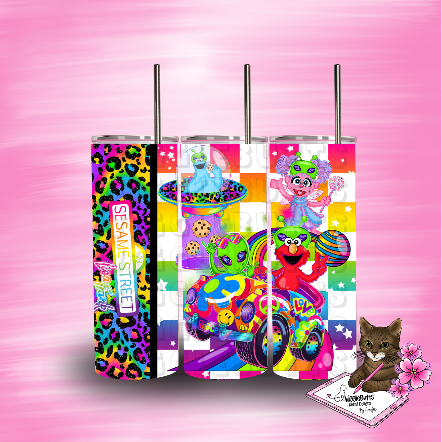 SS LF Mash up 90s Rainbow Style 20z Tumbler Wrap PNG Design