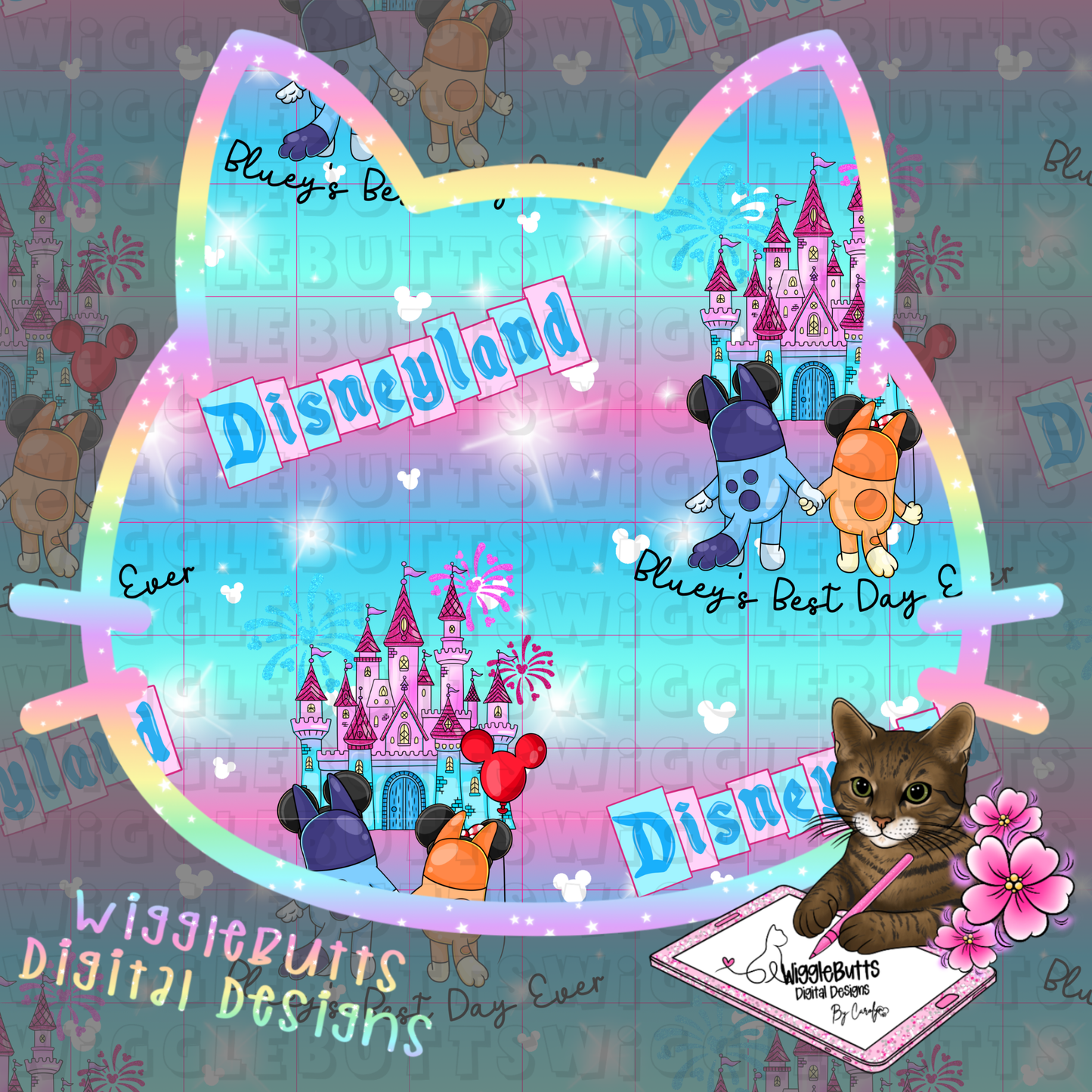 Blue Dog Puppies Goes to Castle Solo Design Bundle