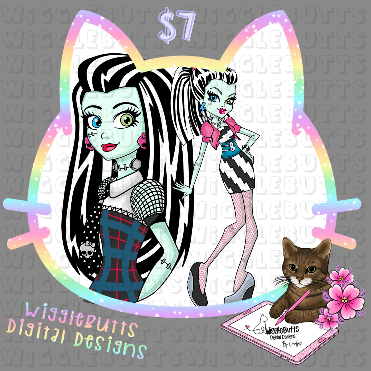 Retro Monster Girl ClipArt Bundle