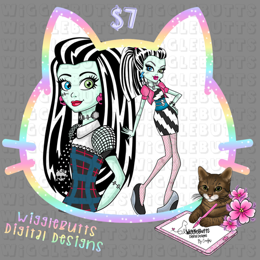 Retro Monster Girl ClipArt Bundle