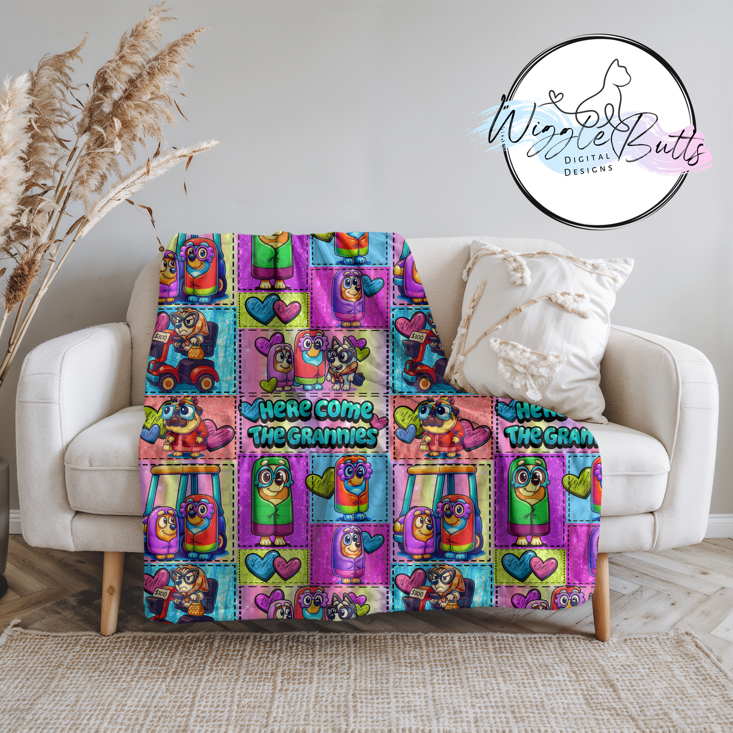 Blue Dog grannies Patchwork Seamless File