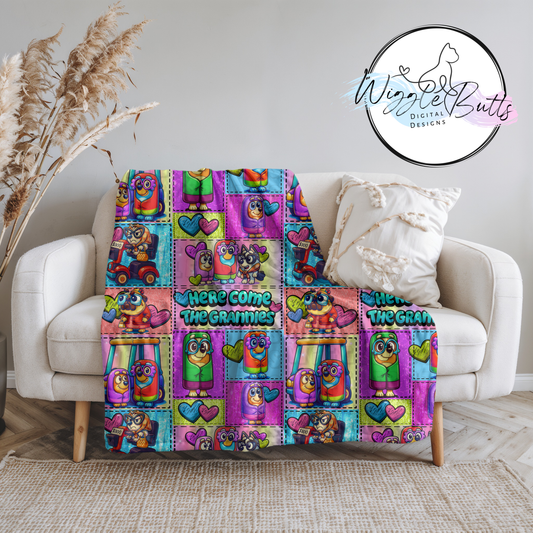 Blue Dog grannies Patchwork Seamless File