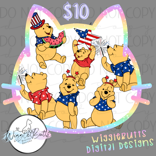 Honey Bear 4th of July ClipArt Bundle