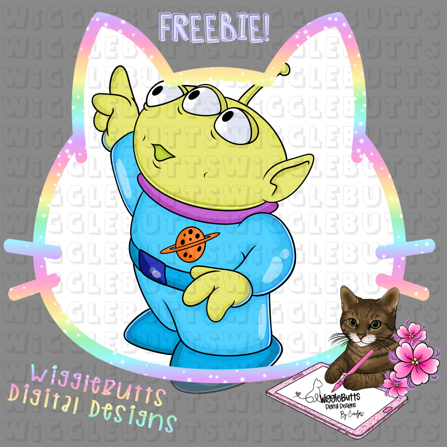 Little Alien Toy ClipArt Piece