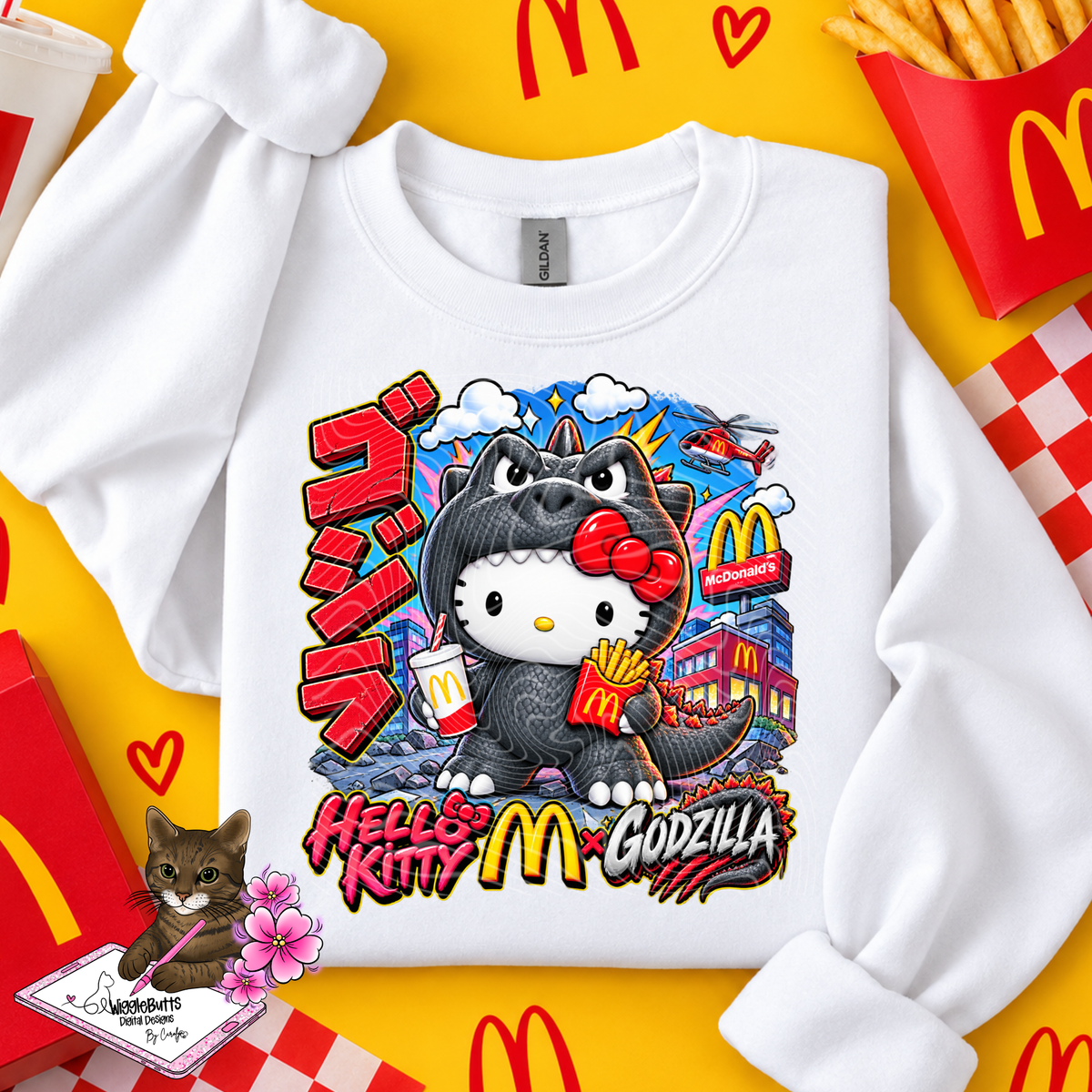Kitty and Friends Fast Food PNG Design