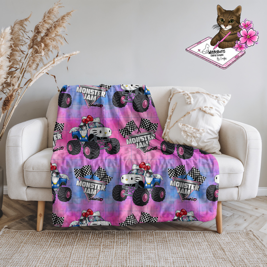Kitty and Friends Monster Truck Seamless File PNG Design
