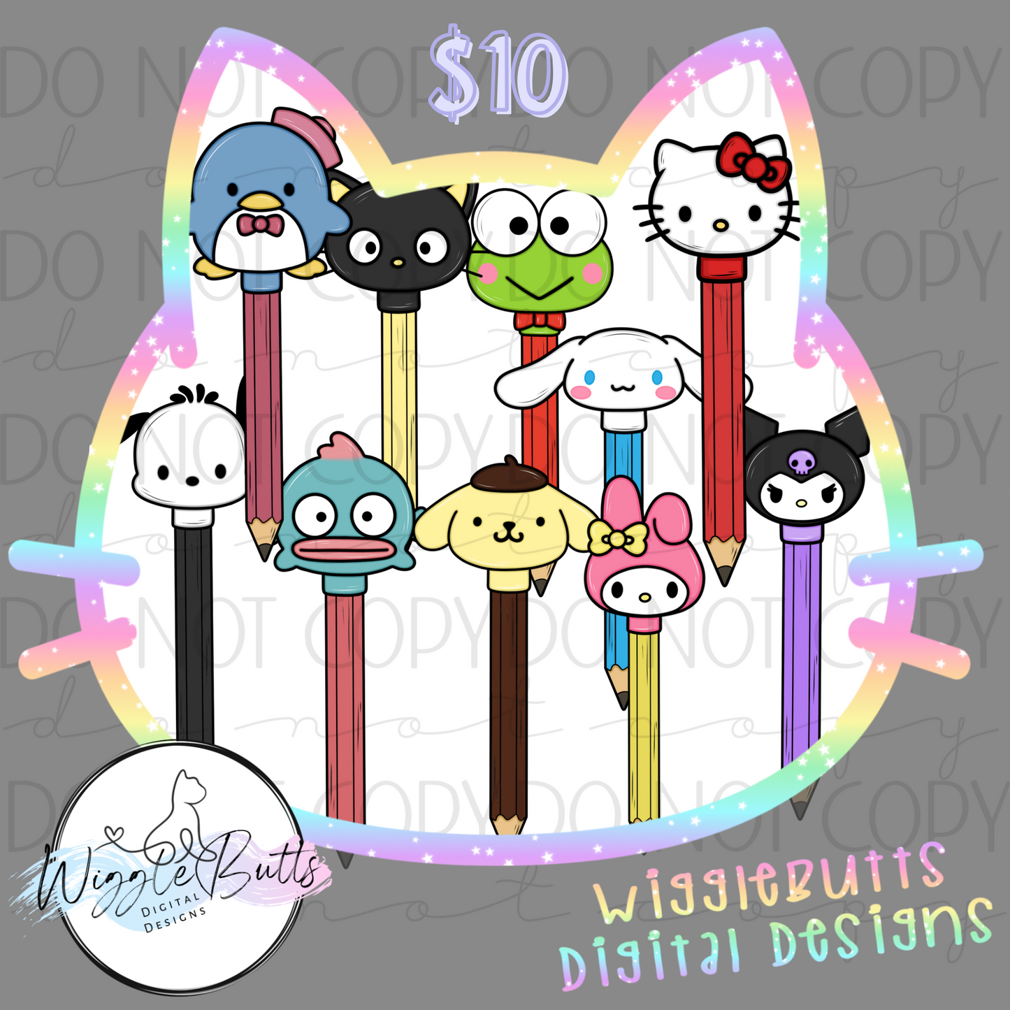 Kitty and Friends Back to School Pencils ClipArt Bundle