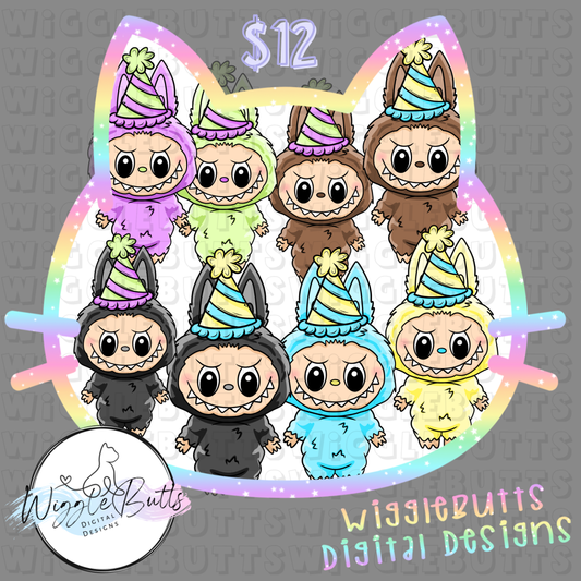Little Monsters Birthday Hats ClipArt Bundle