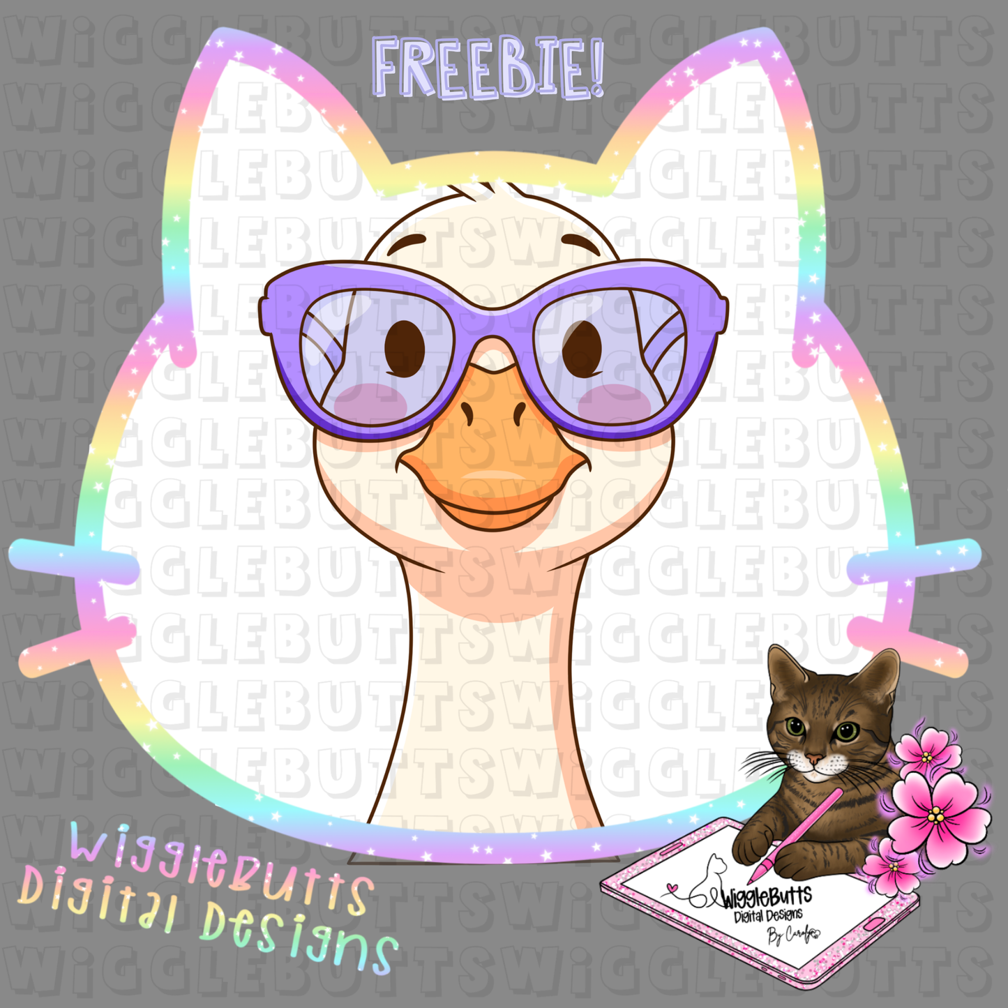 Goose Purple Sunglasses ClipArt Piece