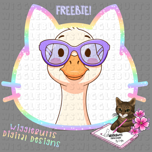 Goose Purple Sunglasses ClipArt Piece
