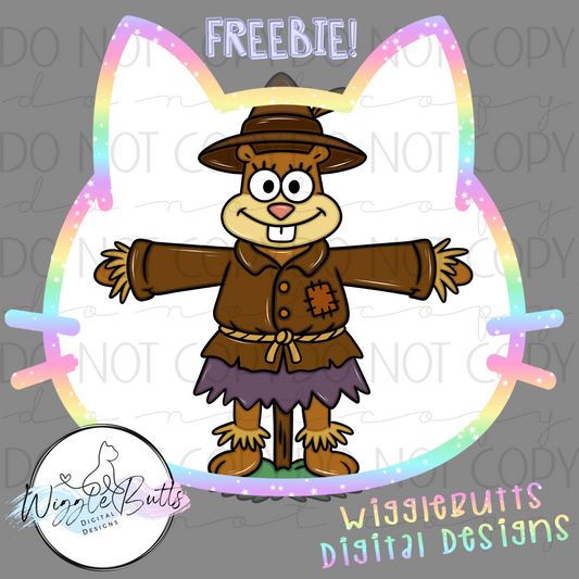 Yellow Sponge Squirrel Fall Scarecrow ClipArt Piece