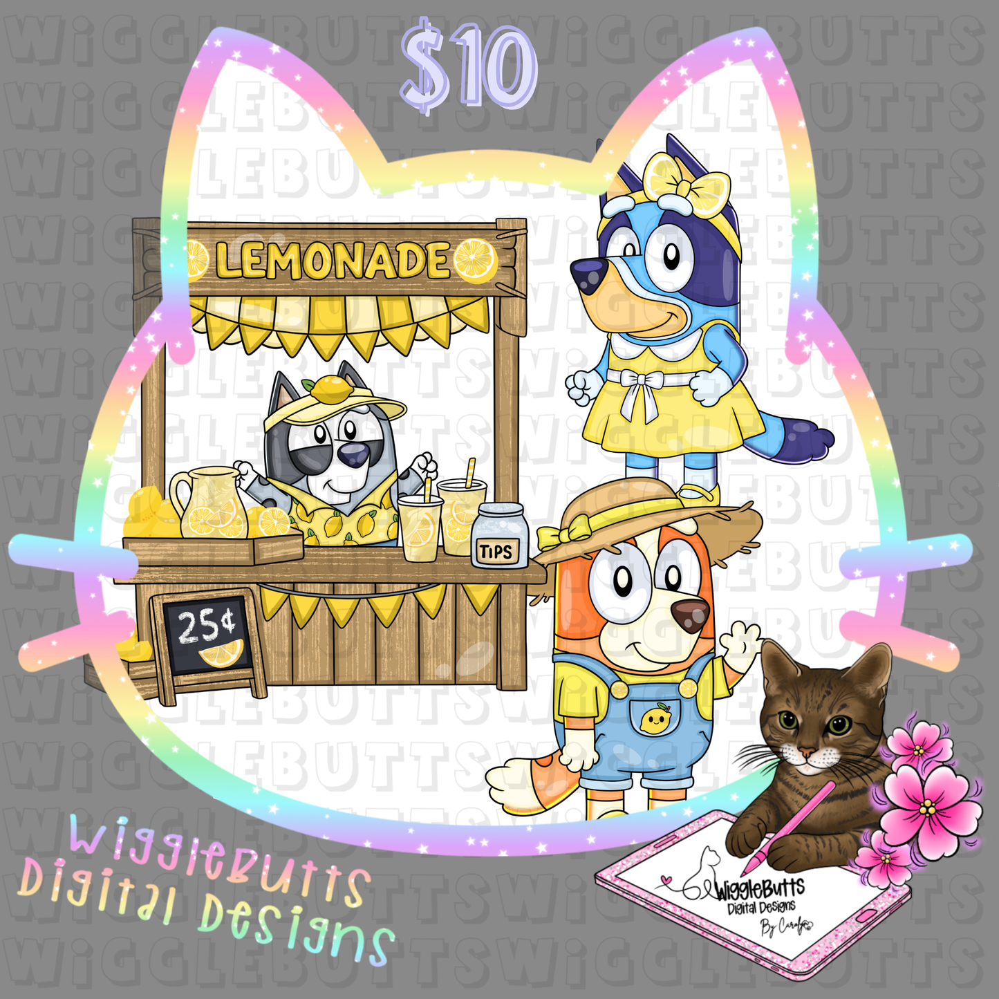 Blue Dog Summer Lemonade Stand ClipArt Bundle