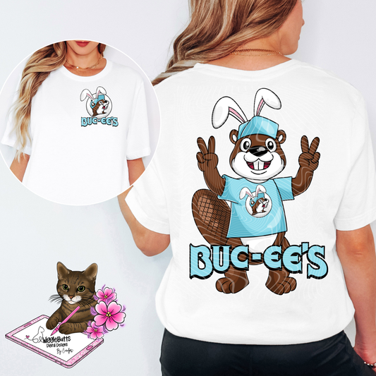 Gas Station Store Beaver Easter Bunny PNG Design and Matching PNG Pocket Design