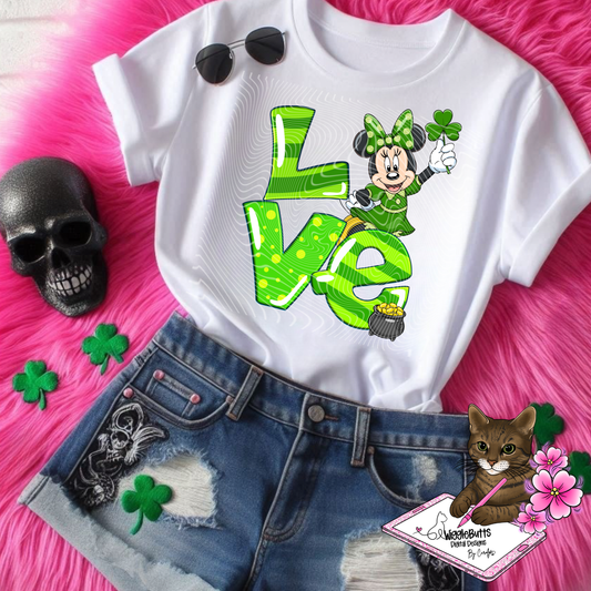 Mouse and Friends Girl St Saint Patrick's Day PNG Design
