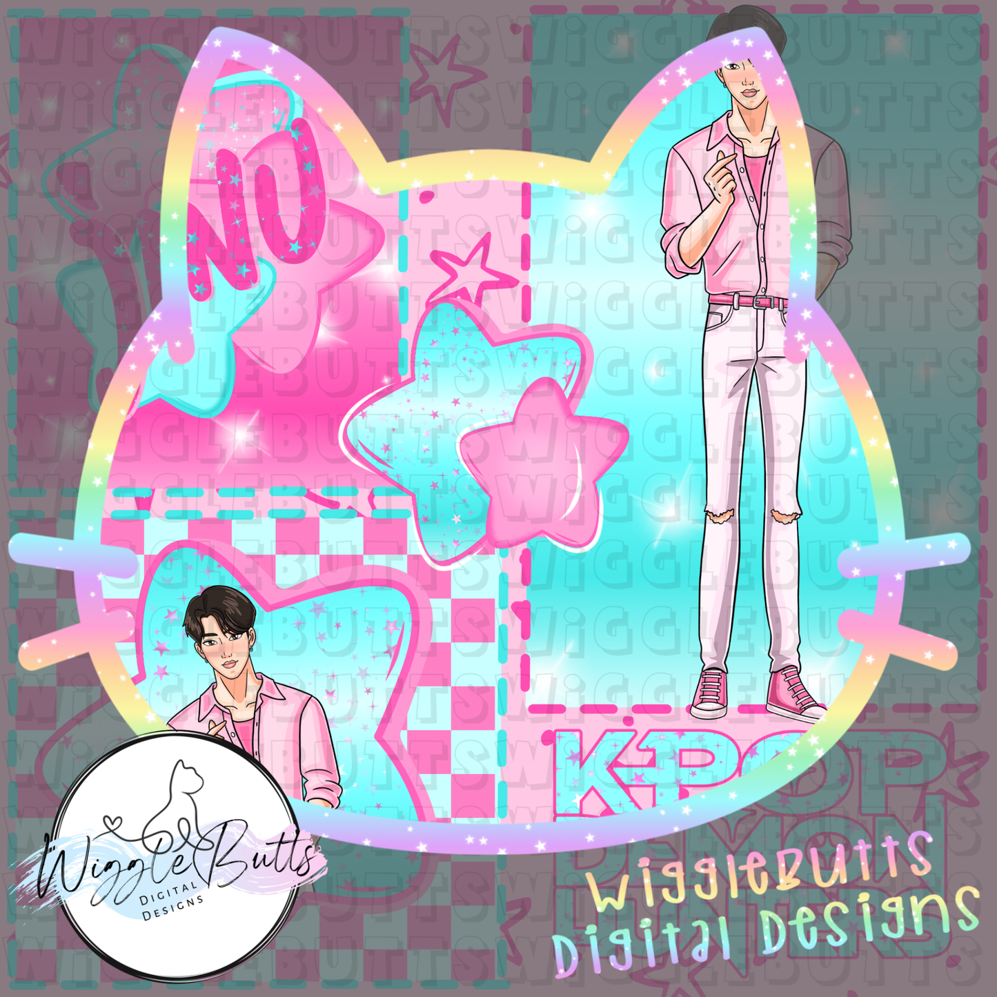 Anime Soda Boys and Hunter Girls Patchwork Seamless File Bundle