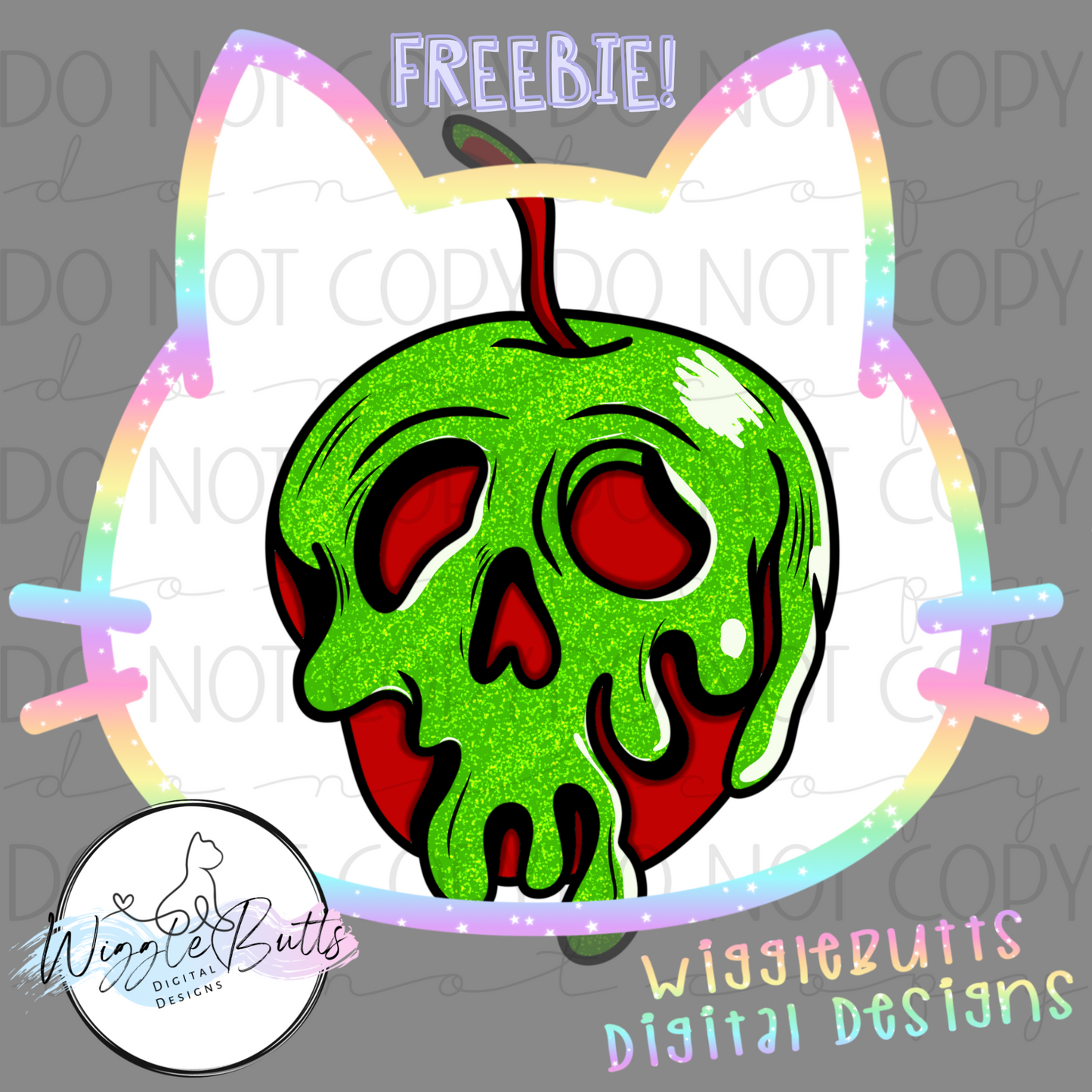 Halloween Haunted Spooky Poisonous Apple ClipArt Piece