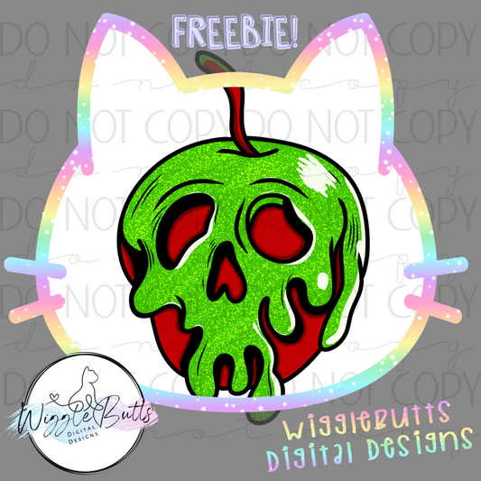 Halloween Haunted Spooky Poisonous Apple ClipArt Piece