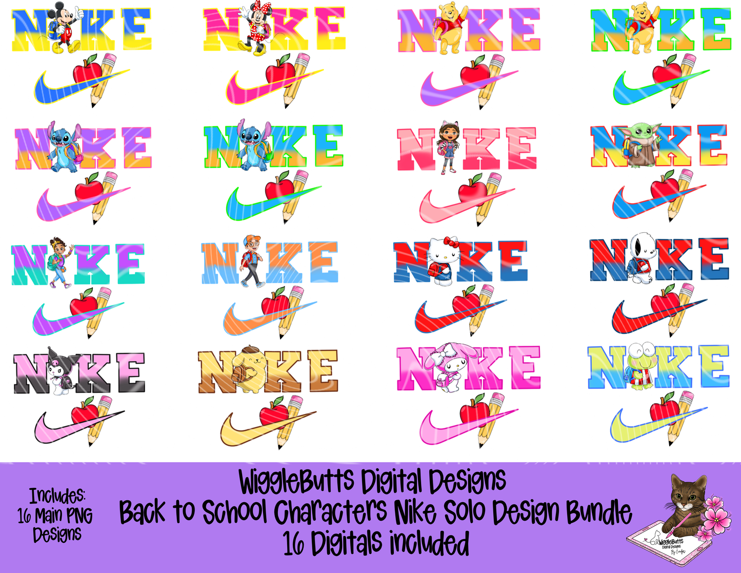 Back to School Characters Boujee Solo Design Bundle