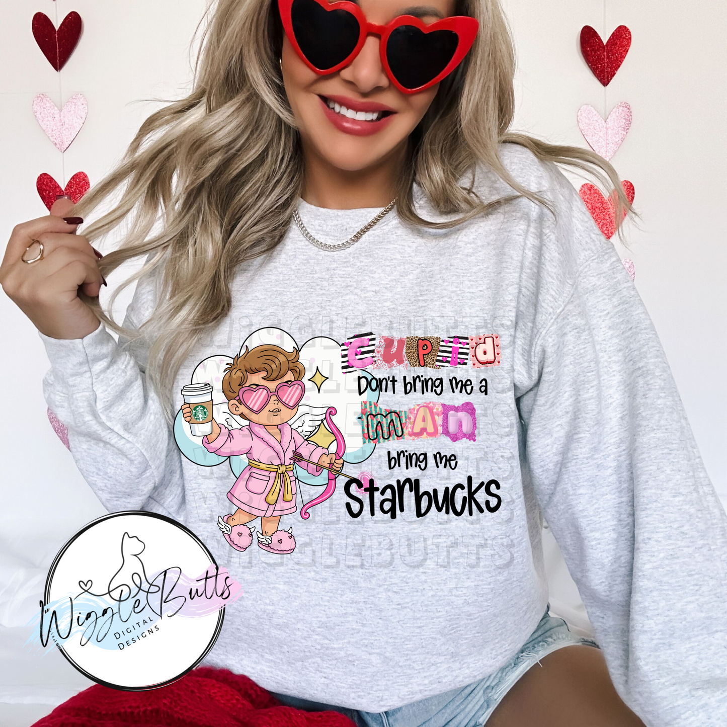 Coffee Lovers Stars Cupid Valentine's day PNG Design