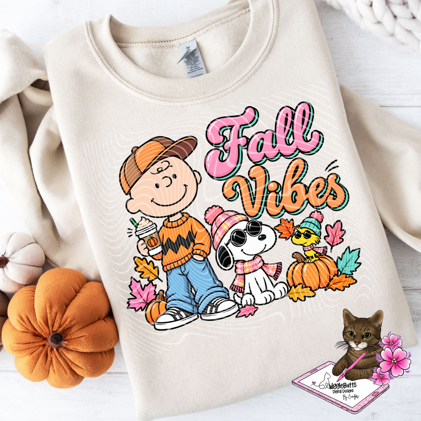 Retro Peanut Kids Fall Vibes PNG Design