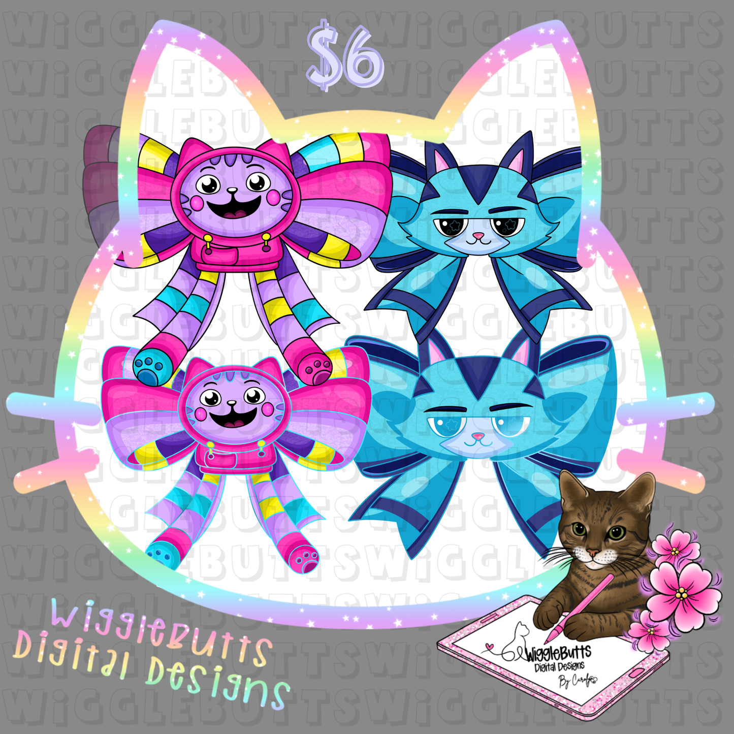 Kitty Cat Dollhouse Bows ClipArt Bundle
