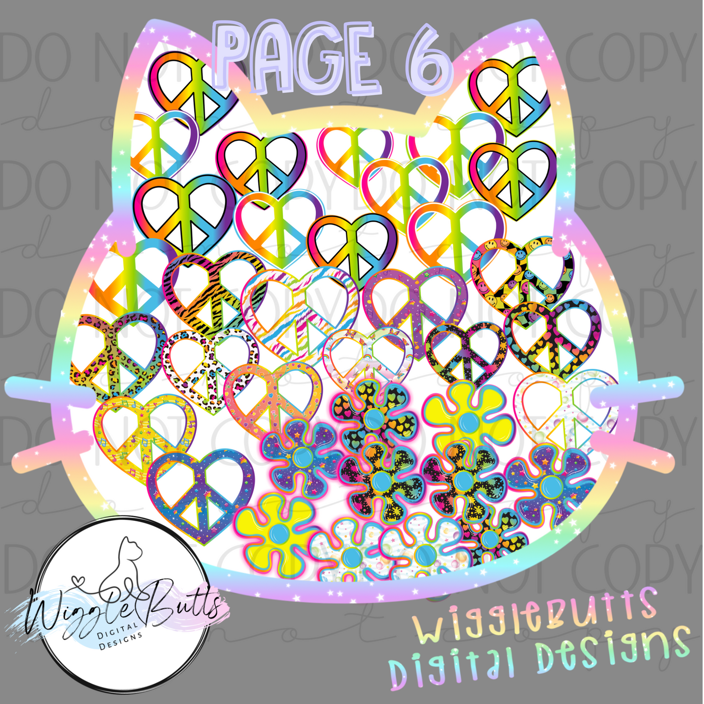 90s Rainbow Style Elements ClipArt Bundle