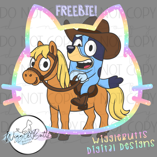 Blue Dog Puppies Pony ClipArt Piece