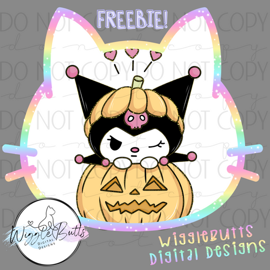 Kitty and Friends Halloween Pumpkin ClipArt Piece