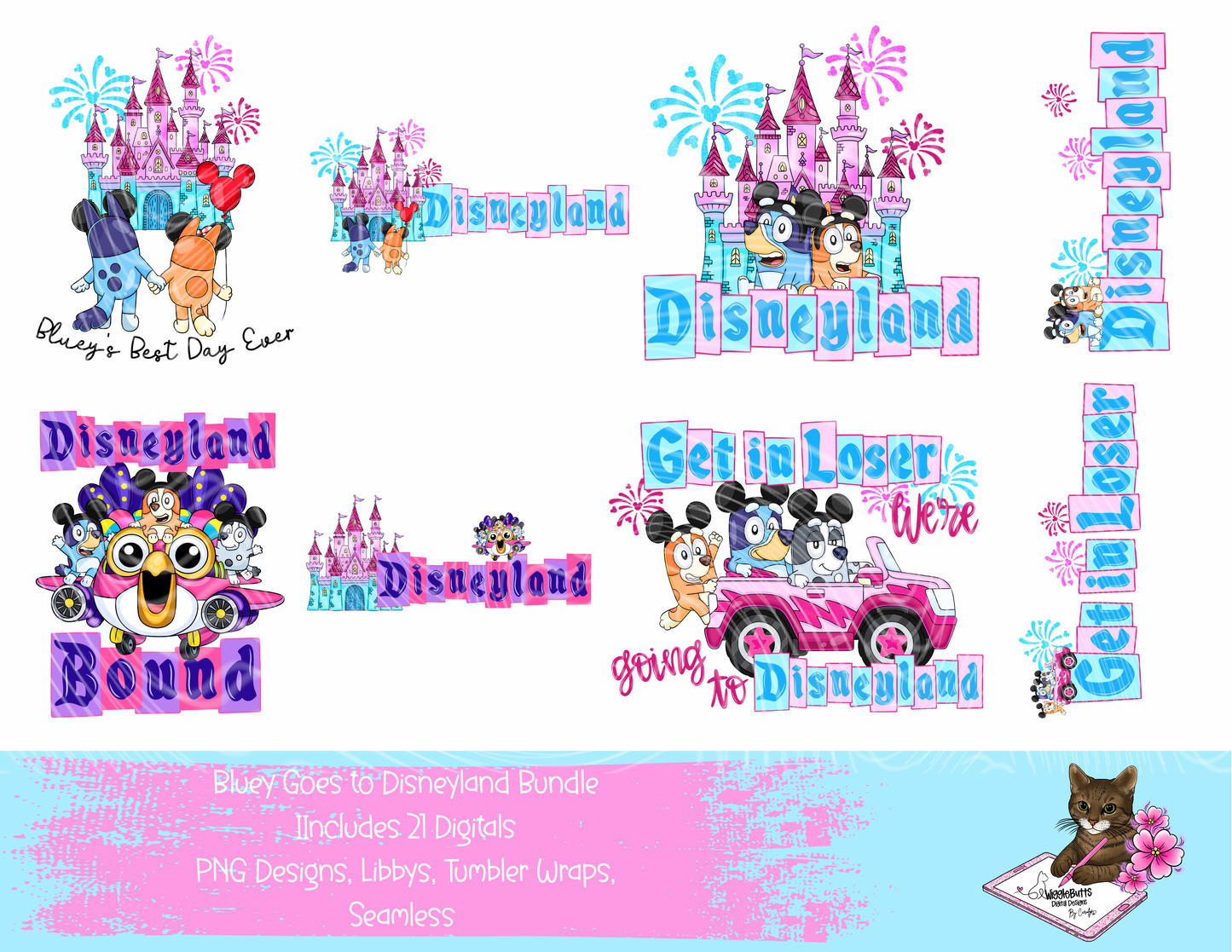 Blue Dog Puppies Goes to Castle Solo Design Bundle