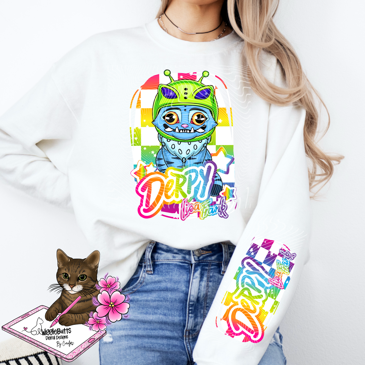 Anime Hunter Girls Soda Boys Blue Cat PNG Design and Matching PNG Sleeve Design