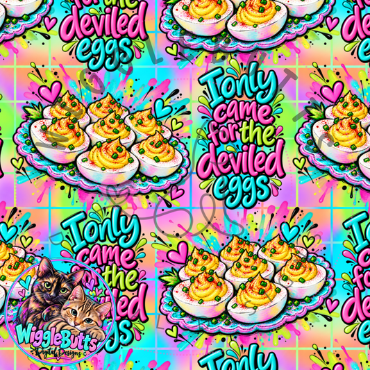 Thanksgiving I only came for the deviled eggs Seamless File PNG Design