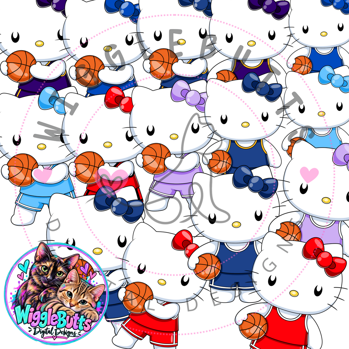 Kitty and Friends Basketball ClipArt Bundle