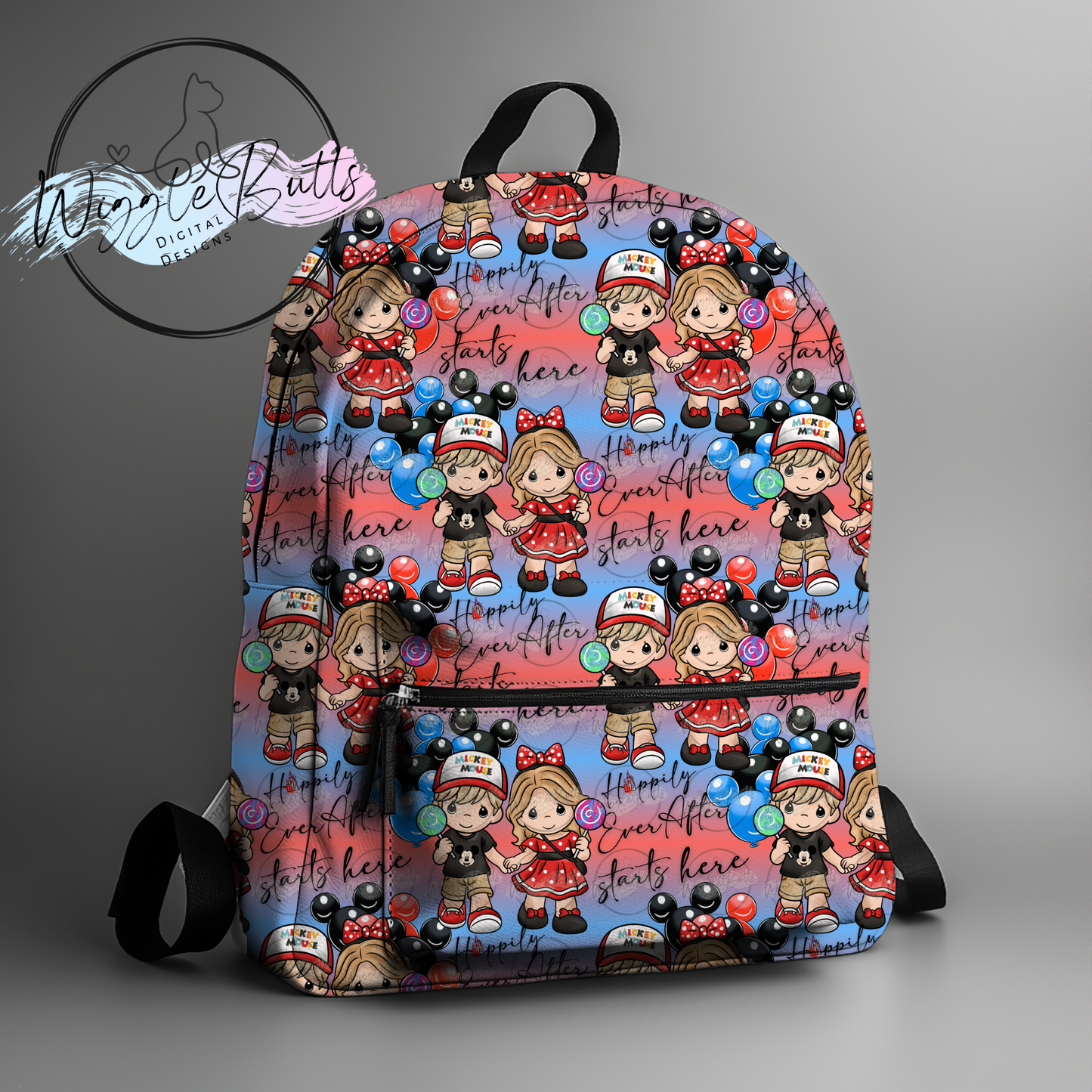 Precious Children Mouse and Friends Red and Blue Seamless File