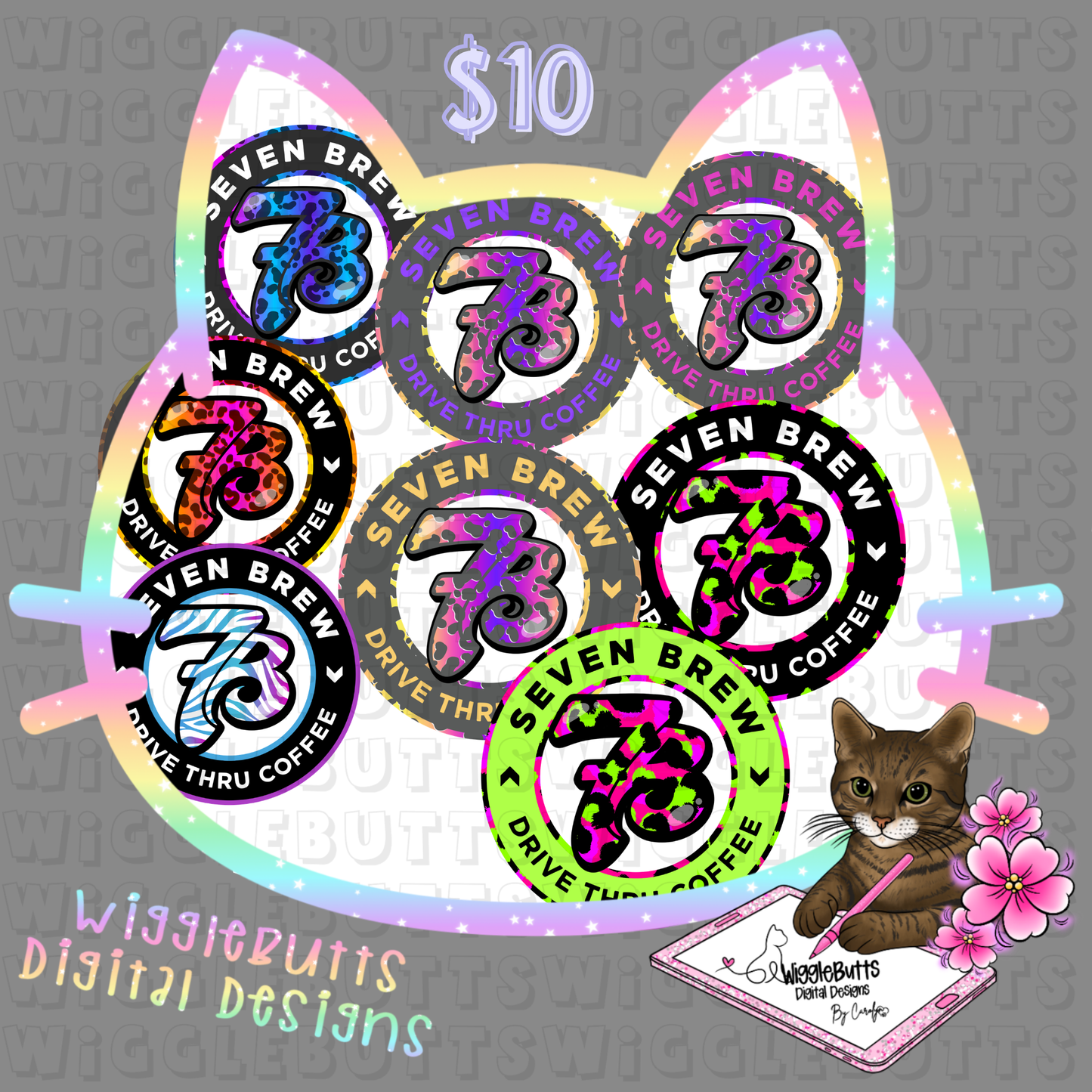 Coffee Lovers Cheetah Print ClipArt Bundle
