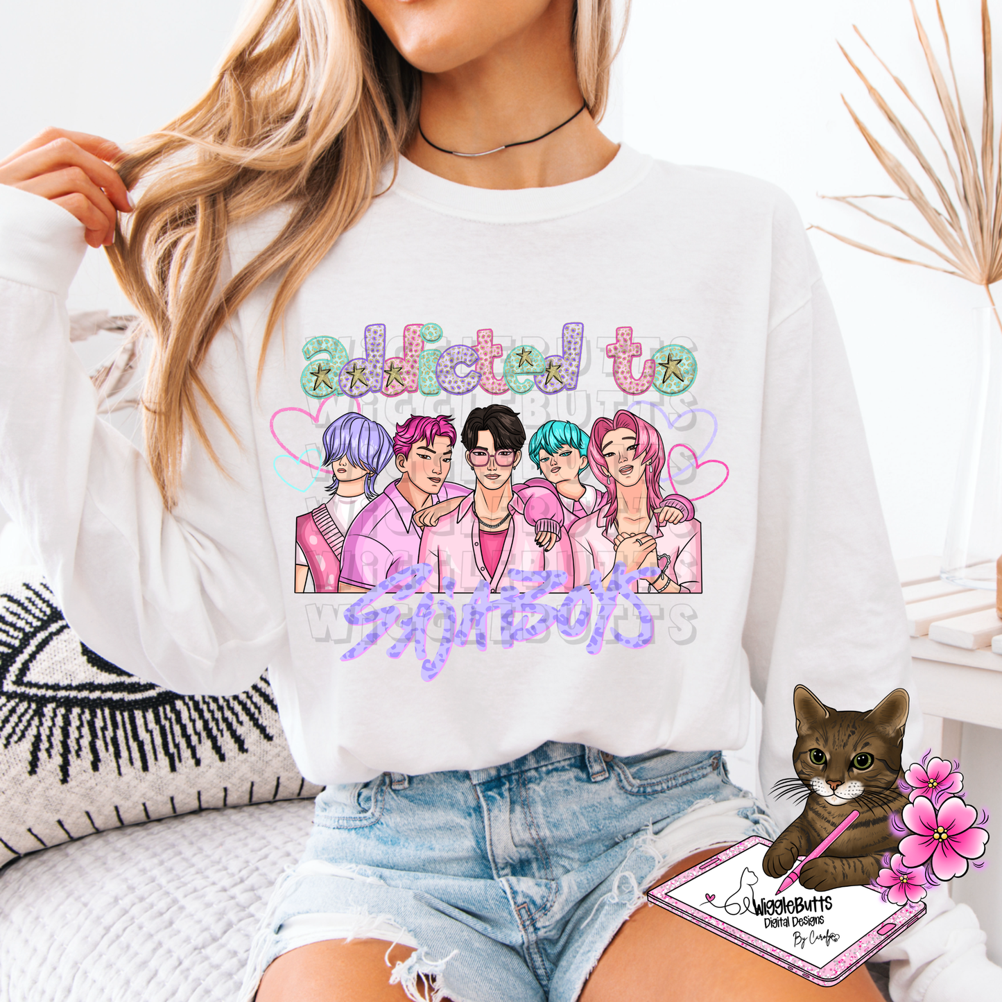 Anime Addicted to Soda Boys PNG Design