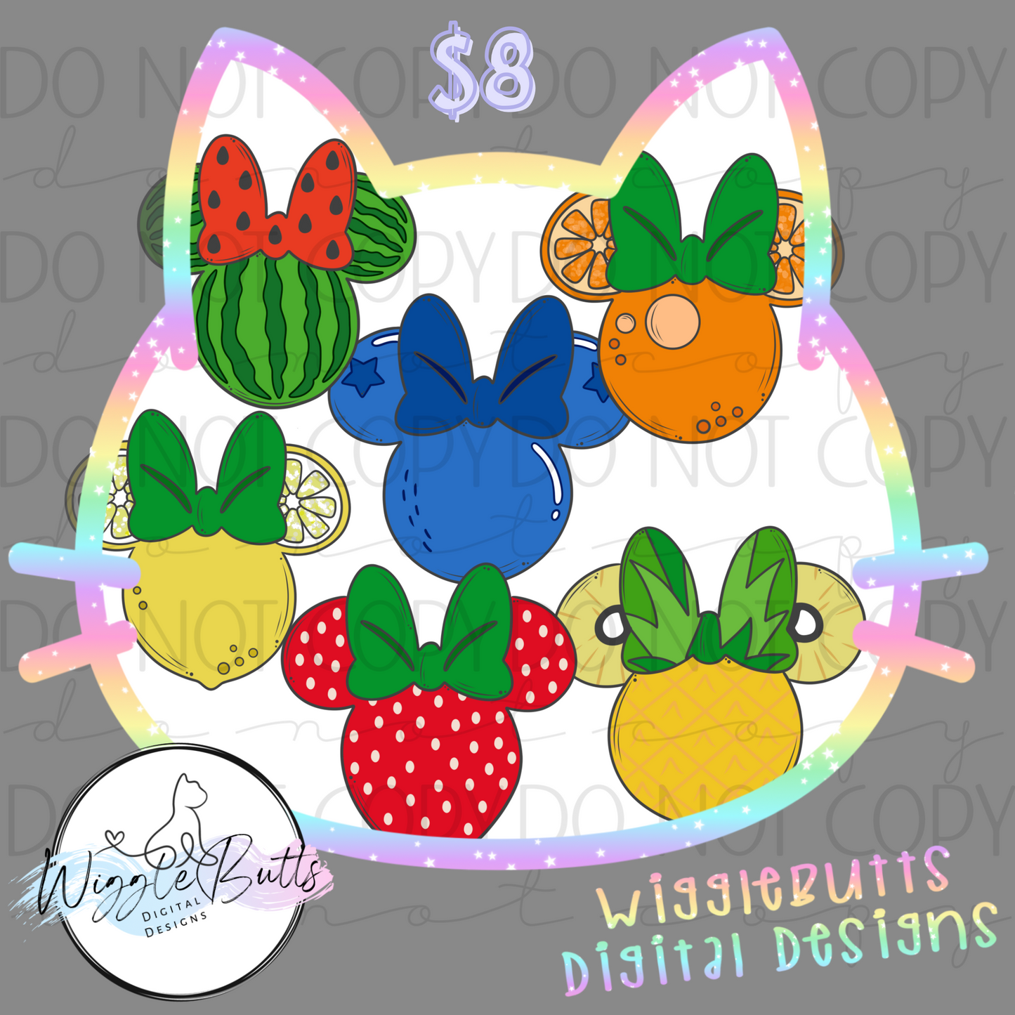 Fruit Mouse Ears ClipArt Bundle