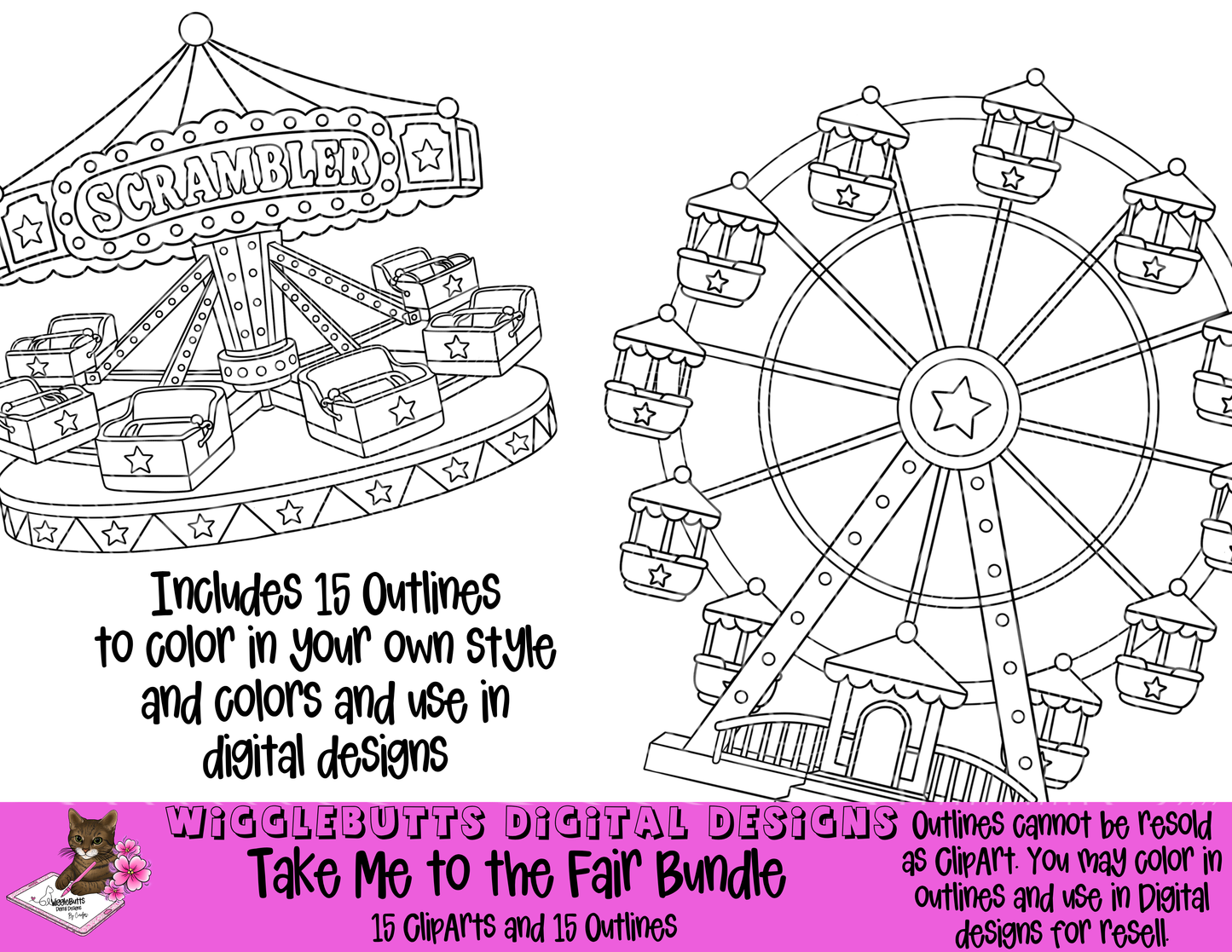 Take Me to the Fair Designer ClipArt and Outline Bundle