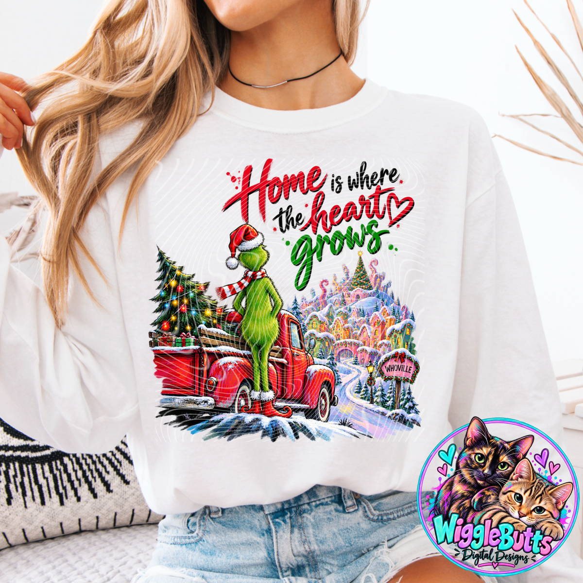 Green Guy Christmas Home is Where the Heart Is PNG Design