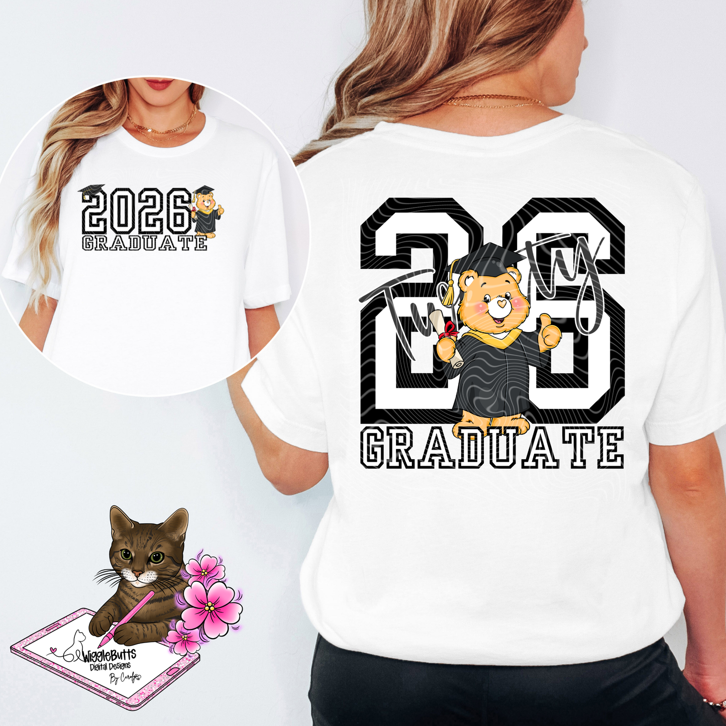 Retro 80s 90s Colorful Bears Graduate Graduation Solo Design Bundle