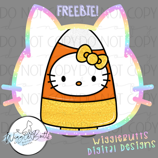 Kitty and Friends Candy Corn Halloween ClipArt Piece
