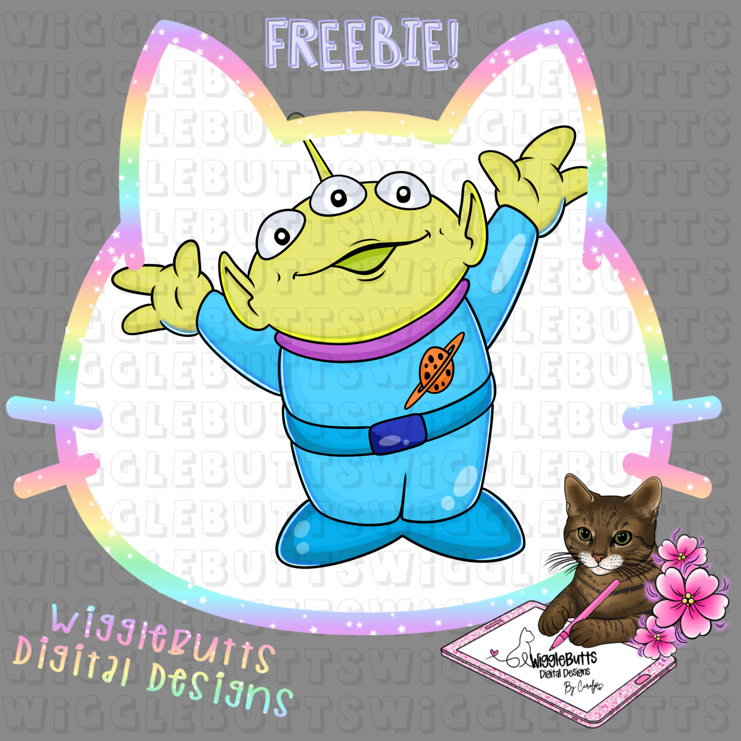 Little Alien Toy ClipArt Piece
