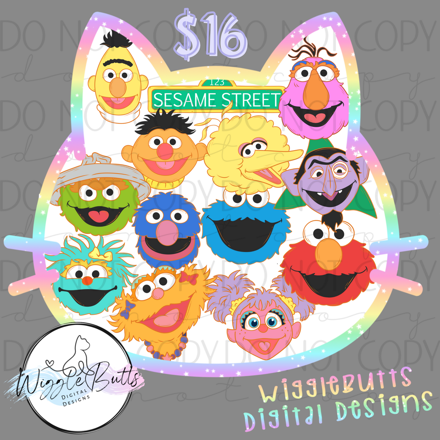 Old school street Muppets Character Heads ClipArt Bundle