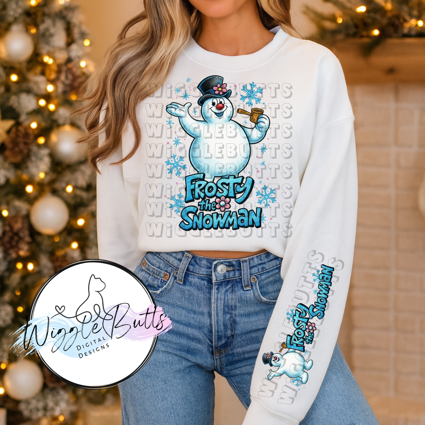 Christmas Snowman PNG Design and Matching PNG Sleeve Design