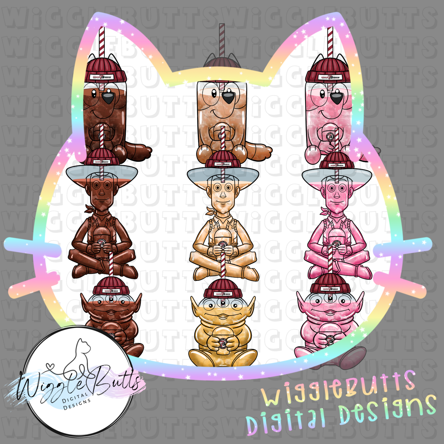 Coffee Lovers Maroon 7 Character Cups Semi Exclusive ClipArt Bundle