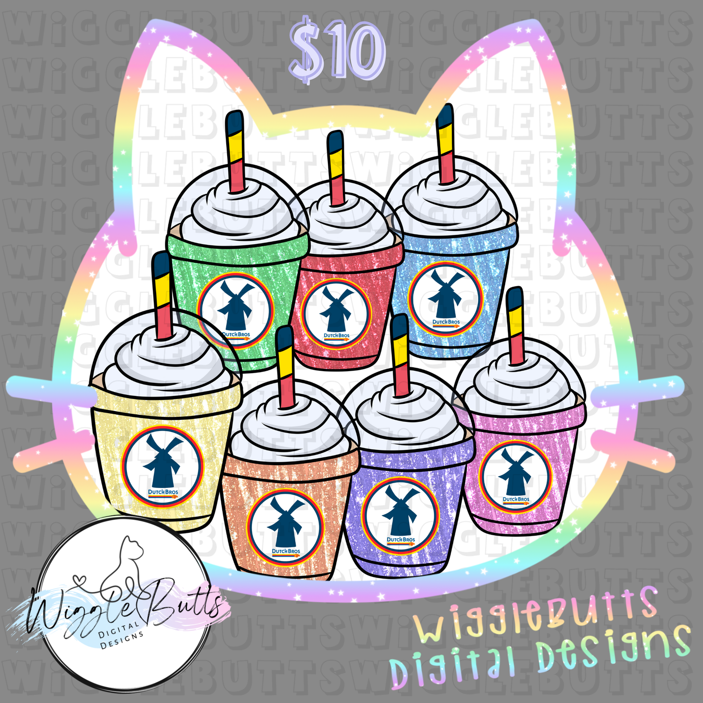 Coffee Lovers Blue Bro Pastel Spring Lattes ClipArt Bundle