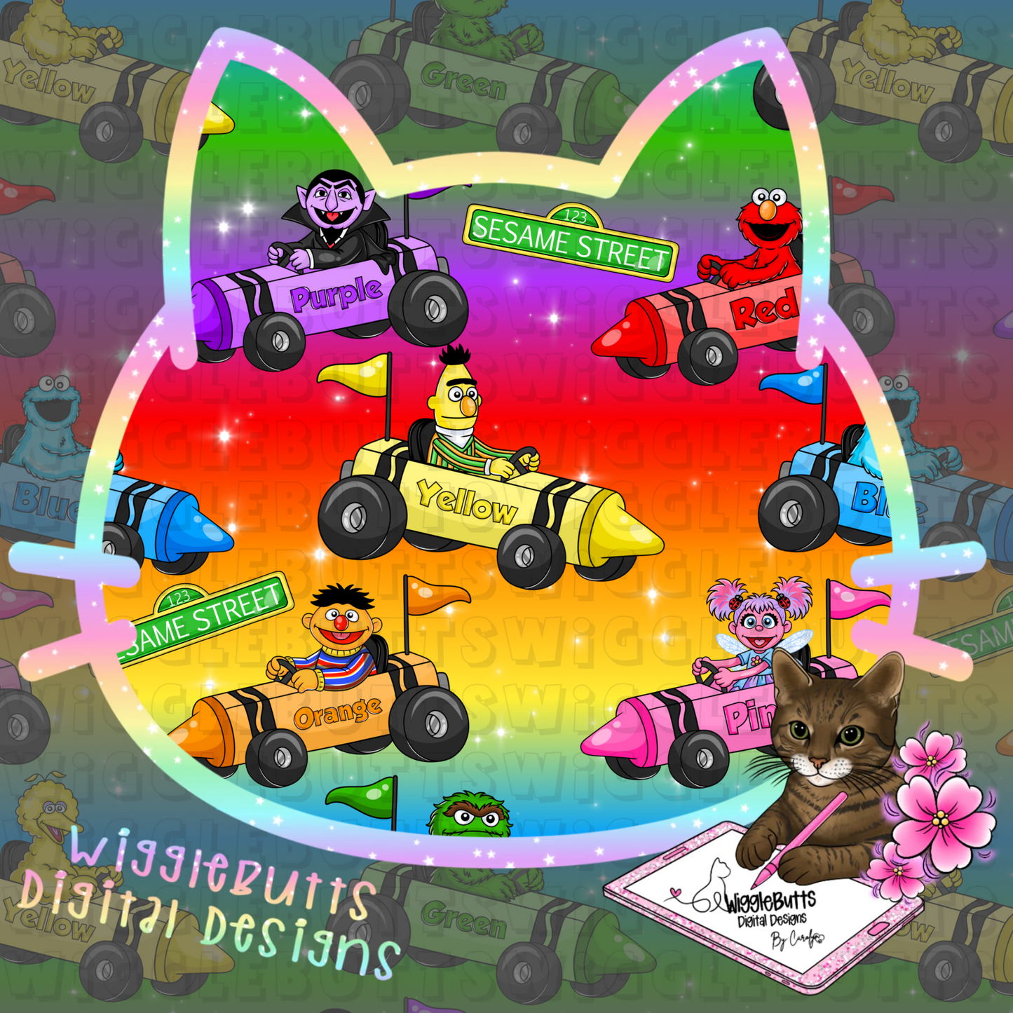 Old School Retro SS Street Kids Crayon Go Karts Solo Design Bundle